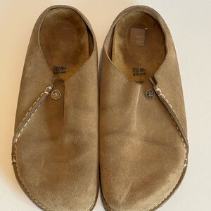 Birkenstock Brown Suede Slip-On Sandals